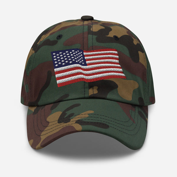 Waving American Flag Dad hat