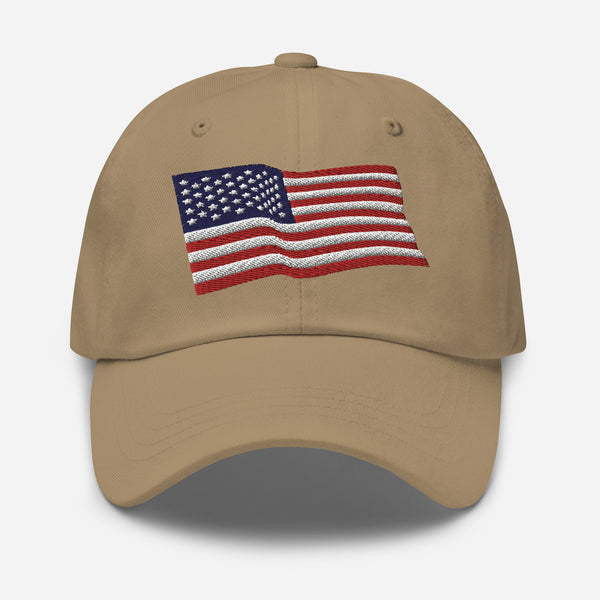 Waving American Flag Dad hat