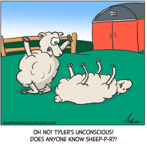 Cartoon about sheep and CPR
