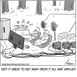 Camping & Unplugging Cartoon