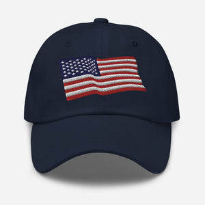 Waving American Flag Dad hat