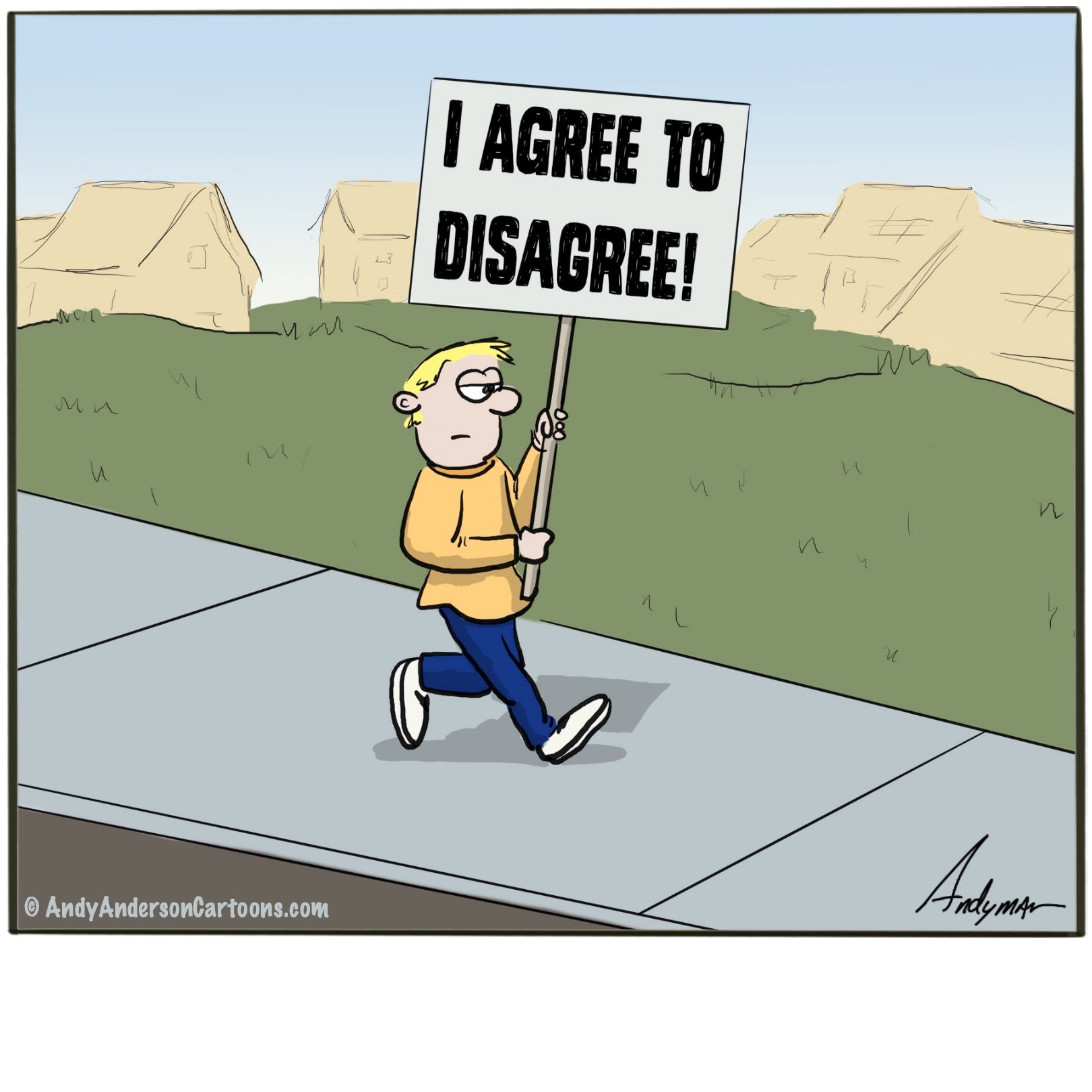 To Disagree Animation Cartoon/Meme about protesting – Andy Anderson Cartoons