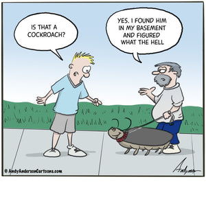 Pet cockroach cartoon by Andy Anderson