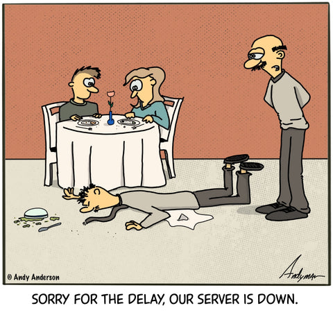 Server is down cartoon by Andy Anderson