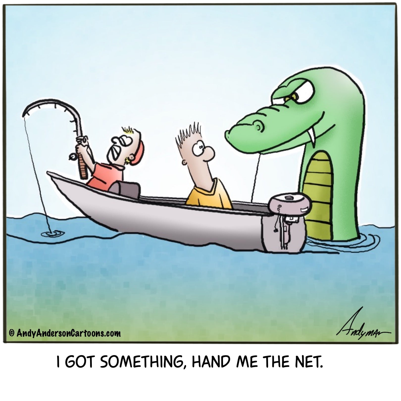 Fishing for dragons cartoon by Andy Anderson