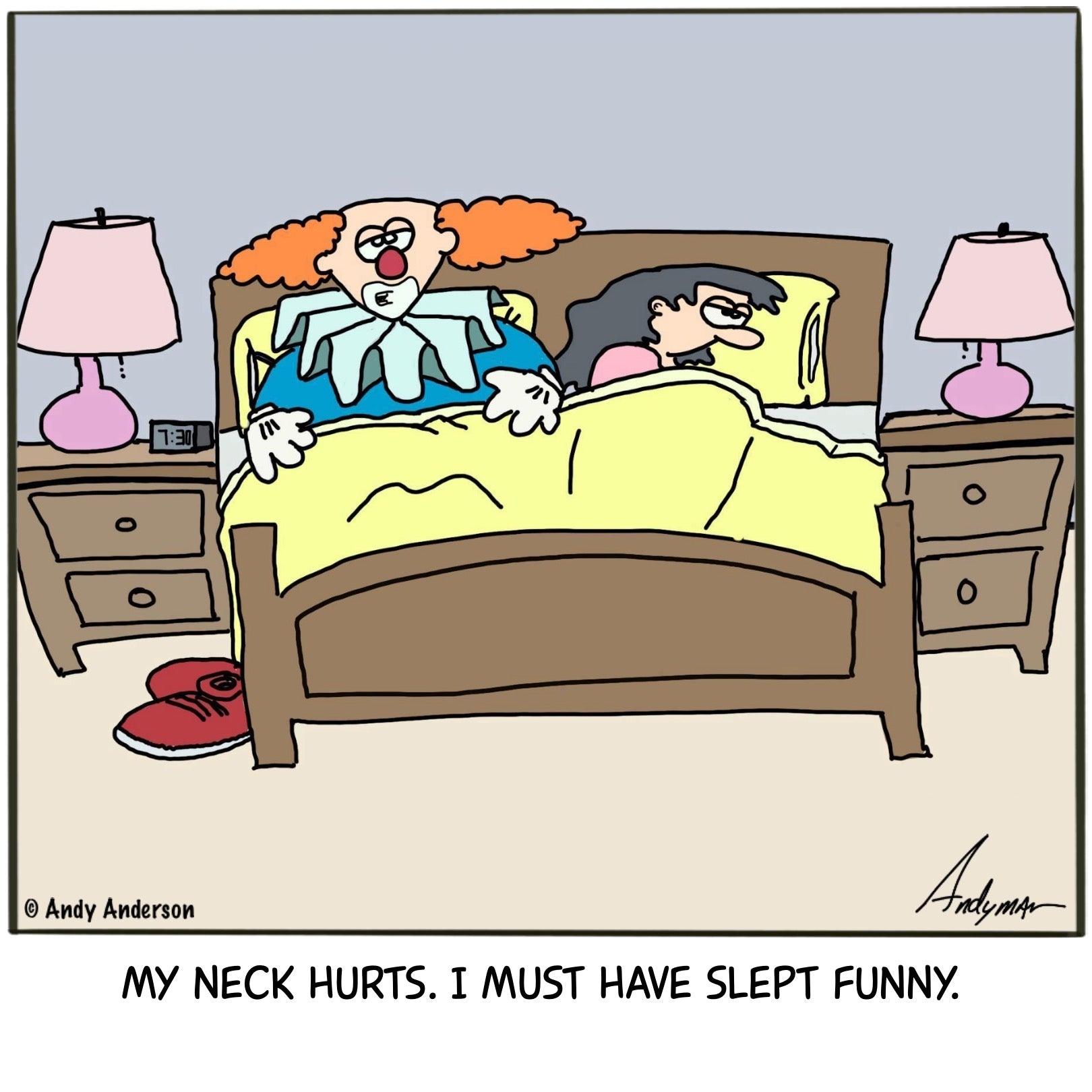 Slept funny cartoon by Andy Anderson