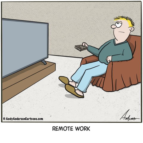 Cartoon about the misconception of remote work