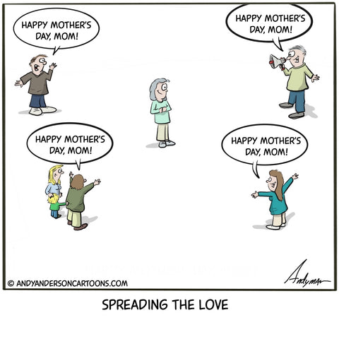 Mother's Day cartoon during the COVID19  social distancing crisis
