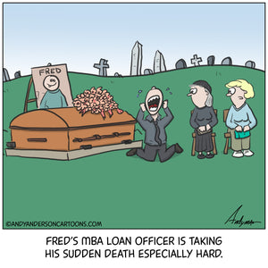 Cartoon about MBA student loan debt
