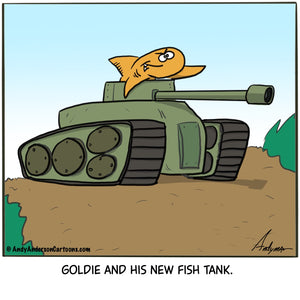 Cartoon about a fish in a tank "fish tank"