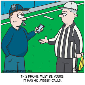 Funny cartoon about a football referee and missed calls