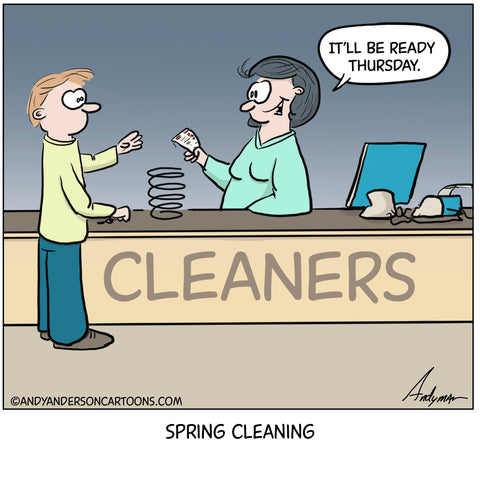 Spring cleaning cartoon