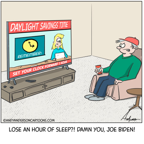 Daylight Savings Damn You Joe Biden cartoon