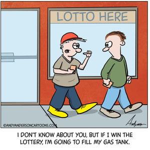 Lottery gas cartoon