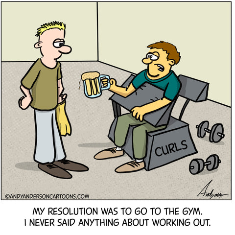 New Years Resolution Cartoon | Gym