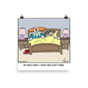 Slept funny cartoon print