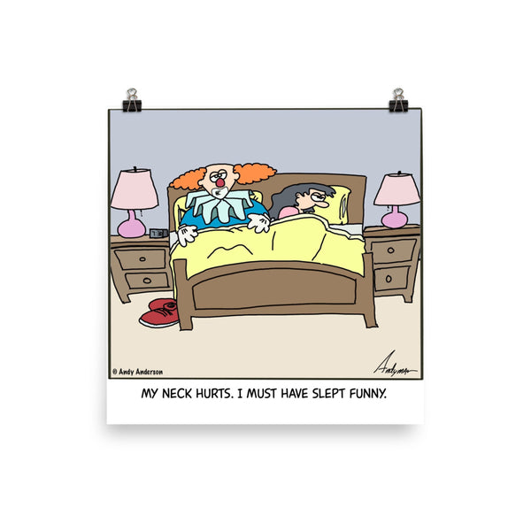 Slept funny cartoon print