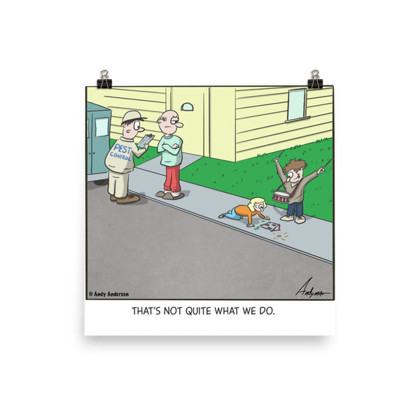 Pest control cartoon print
